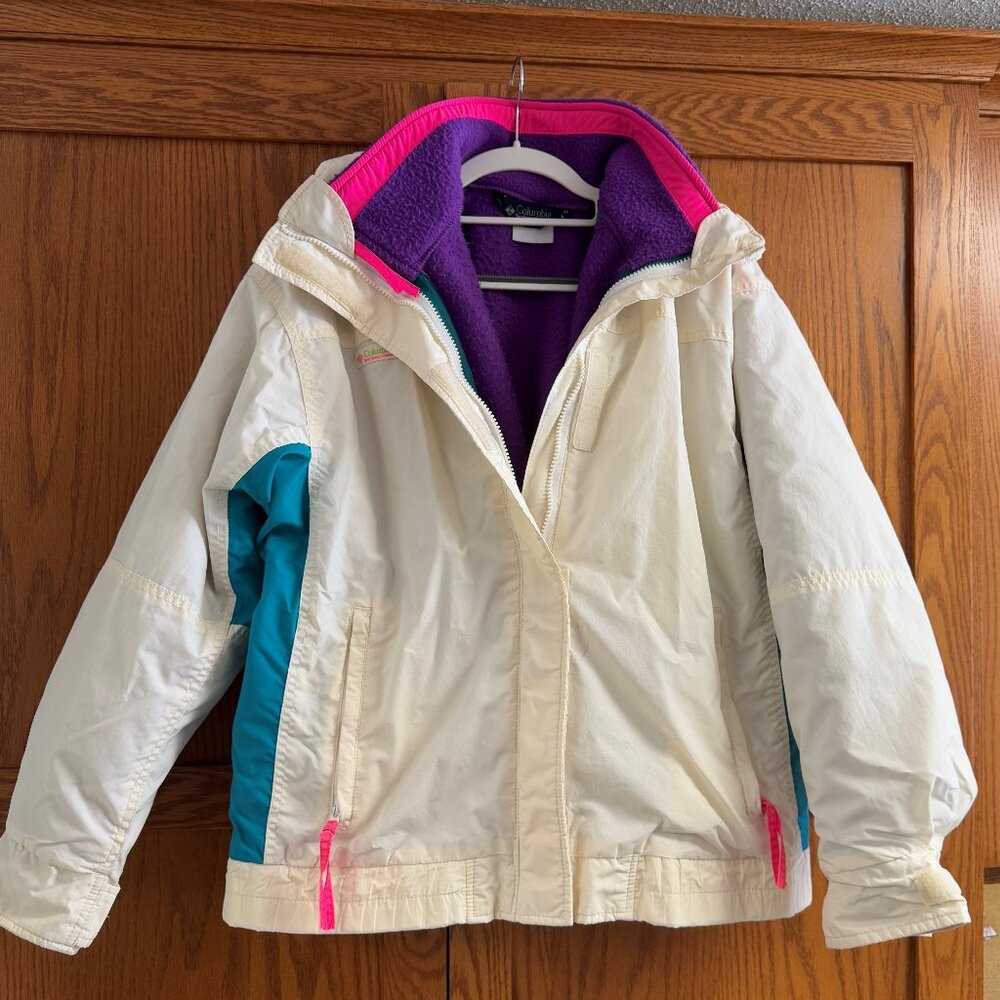 Vintage 1980s White & Neon Columbia Jacket - Bugaboo